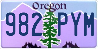 OR license plate 982PYM