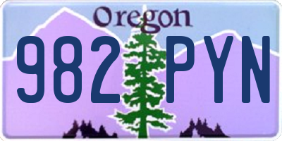 OR license plate 982PYN