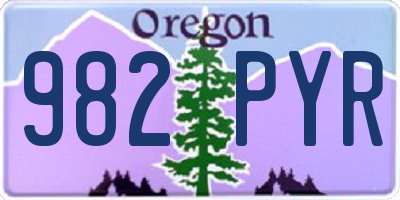 OR license plate 982PYR