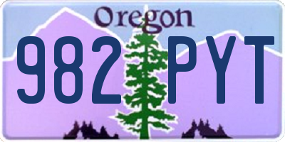 OR license plate 982PYT