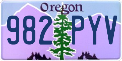 OR license plate 982PYV