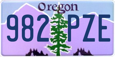 OR license plate 982PZE
