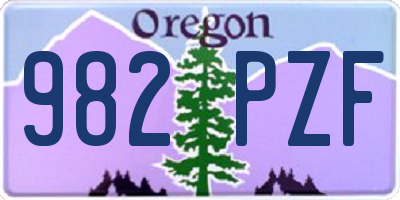OR license plate 982PZF