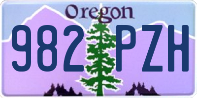 OR license plate 982PZH