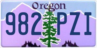 OR license plate 982PZI