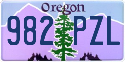 OR license plate 982PZL