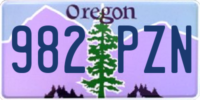 OR license plate 982PZN