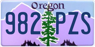 OR license plate 982PZS