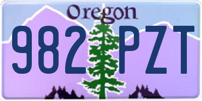 OR license plate 982PZT