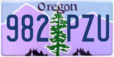OR license plate 982PZU