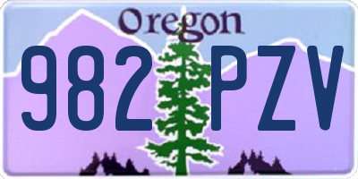 OR license plate 982PZV