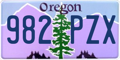 OR license plate 982PZX