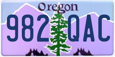 OR license plate 982QAC