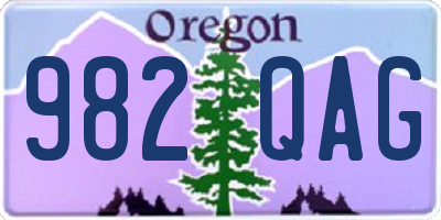 OR license plate 982QAG