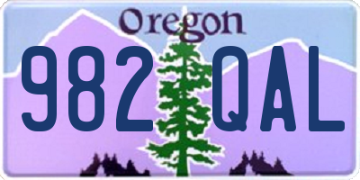 OR license plate 982QAL