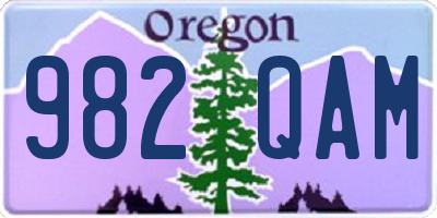 OR license plate 982QAM