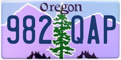 OR license plate 982QAP