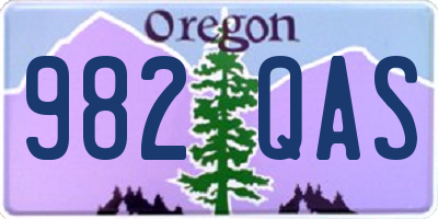 OR license plate 982QAS