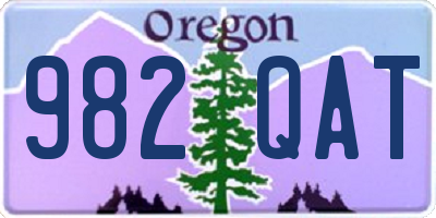 OR license plate 982QAT
