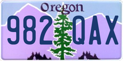 OR license plate 982QAX