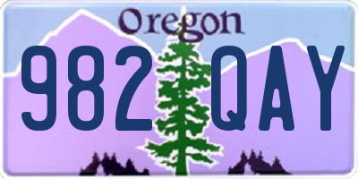 OR license plate 982QAY