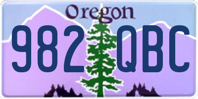 OR license plate 982QBC
