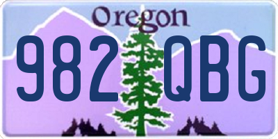 OR license plate 982QBG