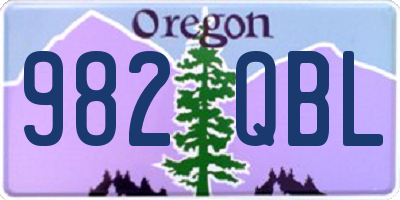 OR license plate 982QBL