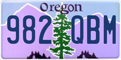 OR license plate 982QBM