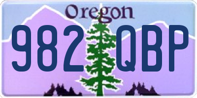OR license plate 982QBP