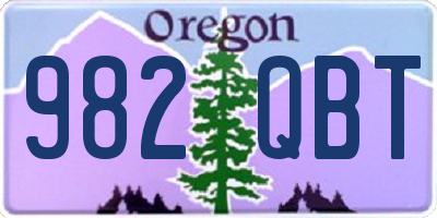 OR license plate 982QBT