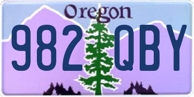OR license plate 982QBY