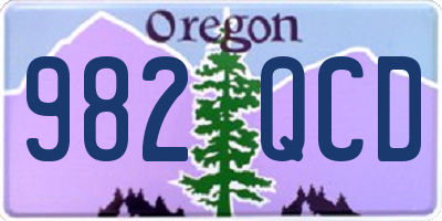 OR license plate 982QCD