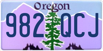 OR license plate 982QCJ