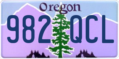OR license plate 982QCL