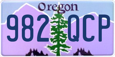 OR license plate 982QCP