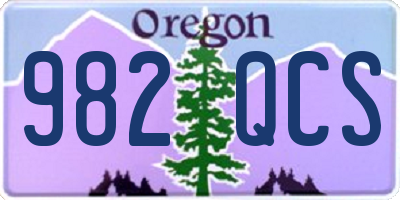 OR license plate 982QCS