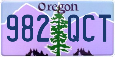 OR license plate 982QCT