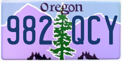 OR license plate 982QCY