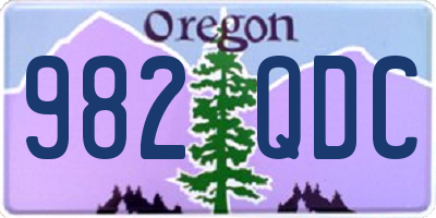 OR license plate 982QDC