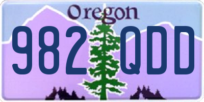 OR license plate 982QDD