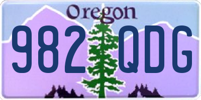 OR license plate 982QDG