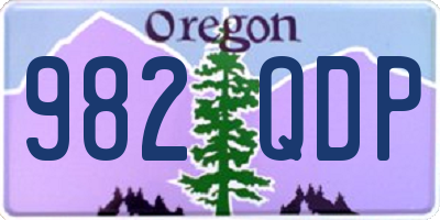 OR license plate 982QDP