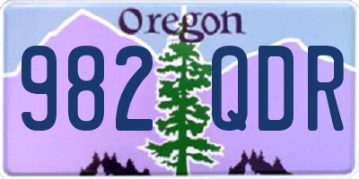 OR license plate 982QDR