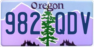 OR license plate 982QDV
