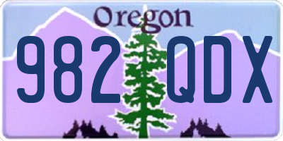 OR license plate 982QDX