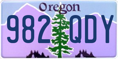 OR license plate 982QDY