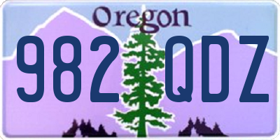 OR license plate 982QDZ