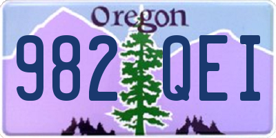 OR license plate 982QEI