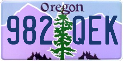 OR license plate 982QEK
